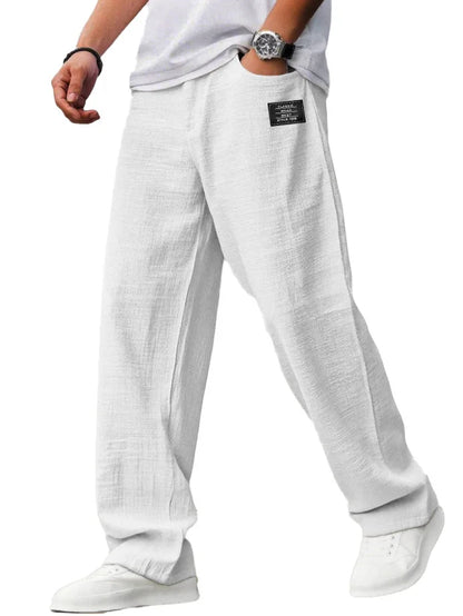 KAEL | Pantalon vintage holgados, rectos y  transpirables de Algodón y Lino