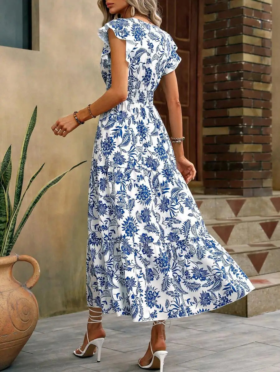 LORENA | Vestido Largo Bohemio con Estampado Floral