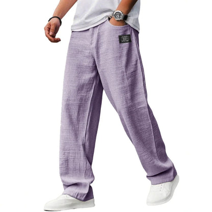 KAEL | Pantalon vintage holgados, rectos y  transpirables de Algodón y Lino