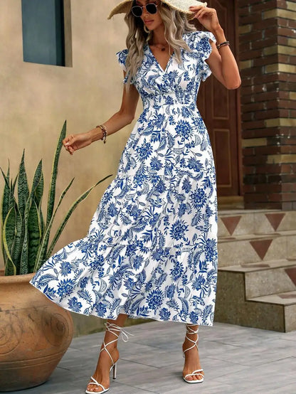 LORENA | Vestido Largo Bohemio con Estampado Floral