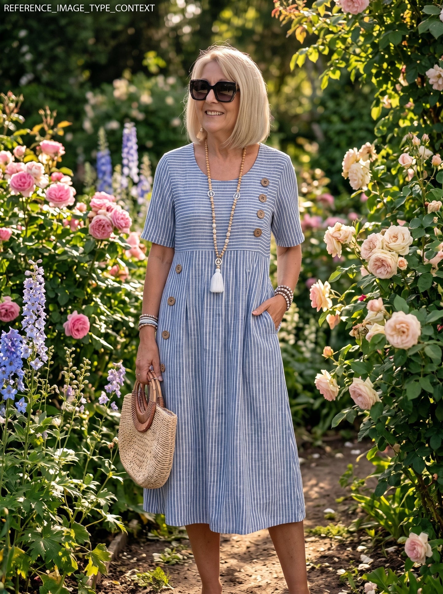 JULIA | Vestido midi a rayas