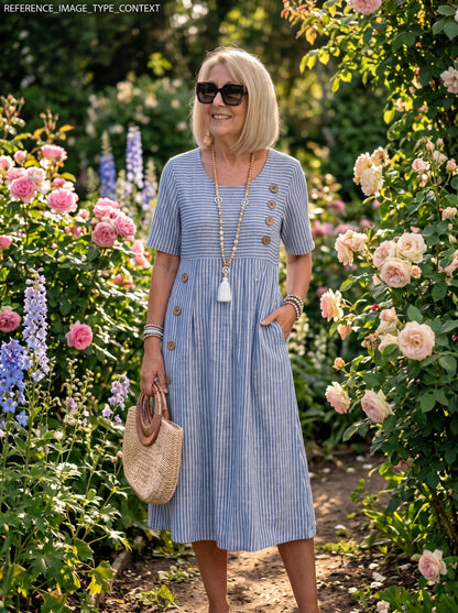 JULIA | Vestido midi a rayas