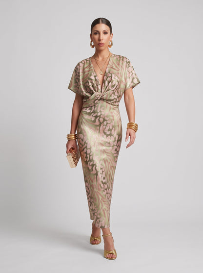 CLARANDRA™ | Vestido Midi Elegante con Escote en V