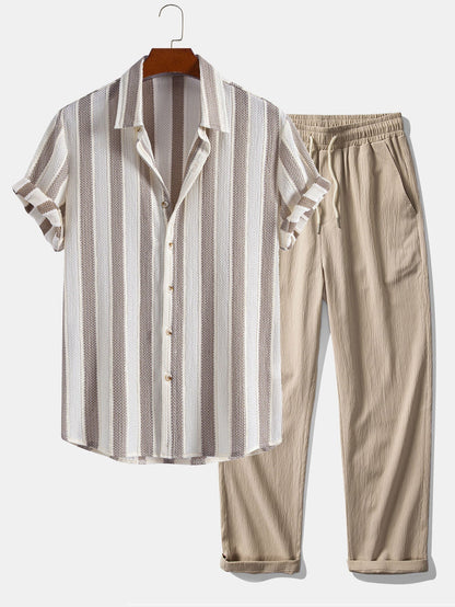HUGO | Conjunto Camisa Texturizada y Pantalón Recto