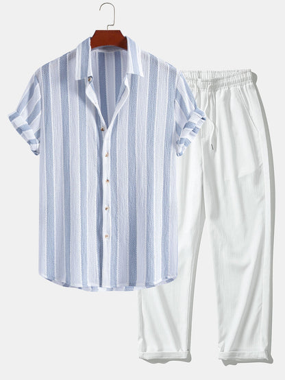 HUGO | Conjunto Camisa Texturizada y Pantalón Recto