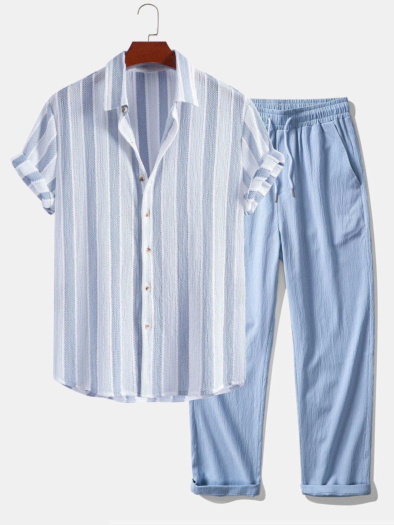 HUGO | Conjunto Camisa Texturizada y Pantalón Recto
