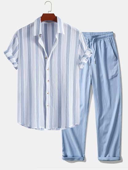 HUGO | Conjunto Camisa Texturizada y Pantalón Recto