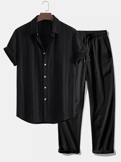 HUGO | Conjunto Camisa Texturizada y Pantalón Recto