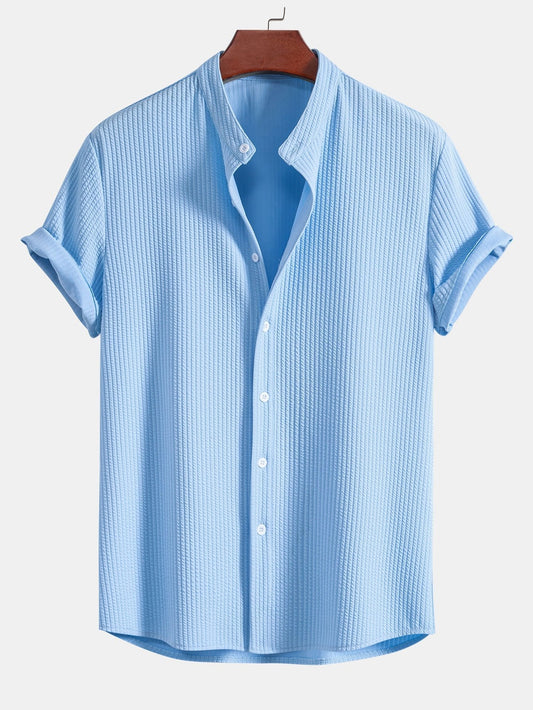 VALERIO | Camisa de cuello alto acanalada de corte ajustado.