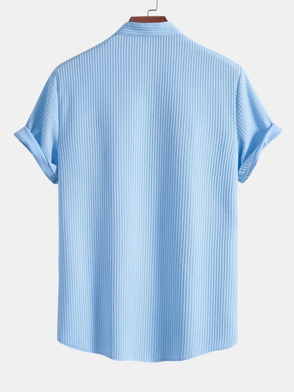 VALERIO | Camisa de cuello alto acanalada de corte ajustado.